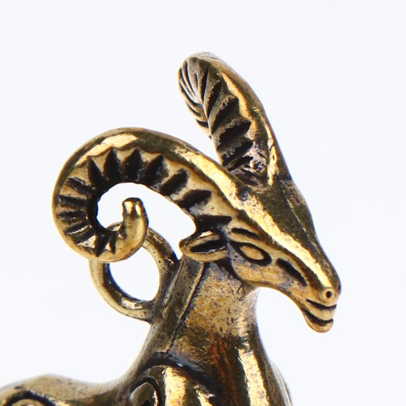 2027 Zodiac Goat Sculpture Step On Money Sheep Figurine Brass Animal Statue Desktop Ornament Wealth Fengshui Home Decor