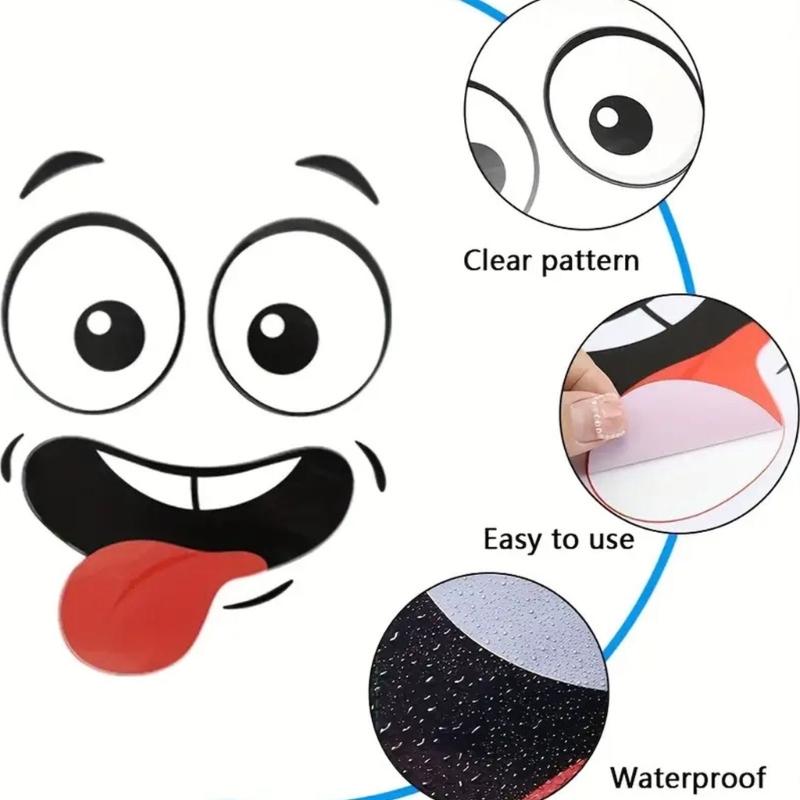 Playful Smiling Emoticon Adhesive Decorations Waterproof Stickers For Console Electronics Accessories Easy Application