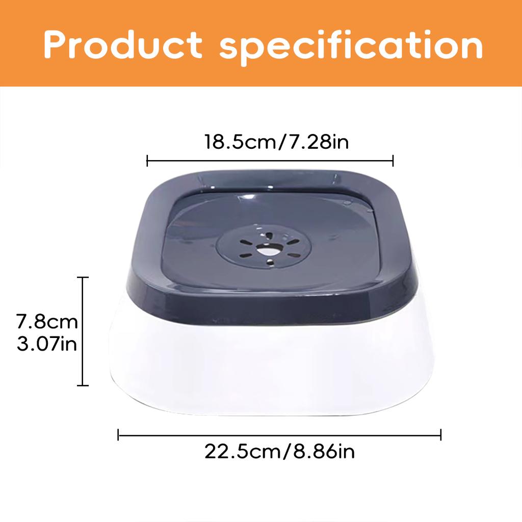 1PC Dog Floating Water Bowl No Spill Slow Water Feeder Dog Bowl Non-Slip Pet Drinking Fountain