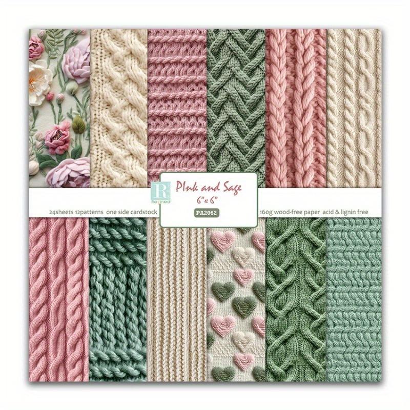 24pcs Junk Journaling Craft Paper Flower Crapbook Paper Pad 6x6inch Assorted Pattern Decoupage Cardstock Paper Single-Sided Vintage Scrapbooking DIY