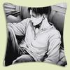 Levi Ackerman Attack On Titan Pillow Covers Cartoon Sofa Decorative Home Double-Sided Printing Short Plush Cute Cushion Cover