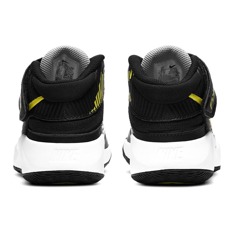 Nike Team Hustle D9 FlyEase GS Black High Voltage Kids Sneakers White Light-Smoke-Grey BV2952-013