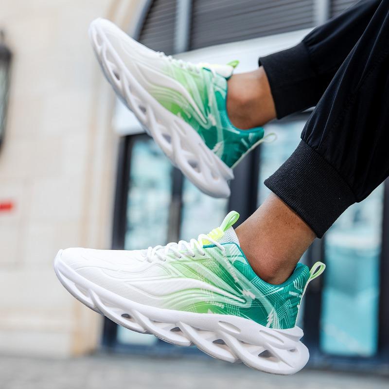 Herren Laufschuhe Bequem Dicksohlig Atmungsaktiv Rutschfest Lässige Herrenschuhe Leicht Weich Mesh Schnürschuhe Sportschuhe Herren