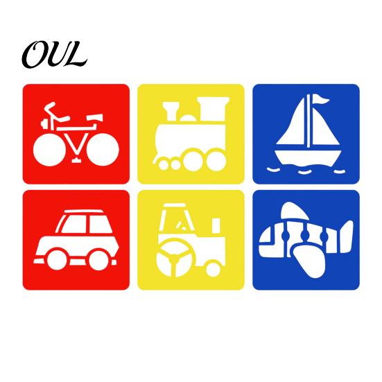 6 Piece Stencil Set Pcs Painting Template Stencils, 5.5x5.9 Inch Washable Reusable DIY Art And Craft Stencils for Wood Paper Fabric, Home Decor