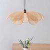 Handcrafted Rattan Petal Lamp: Wabi-Sabi Chandelier for Bedroom, Tea Room, or Restaurant.