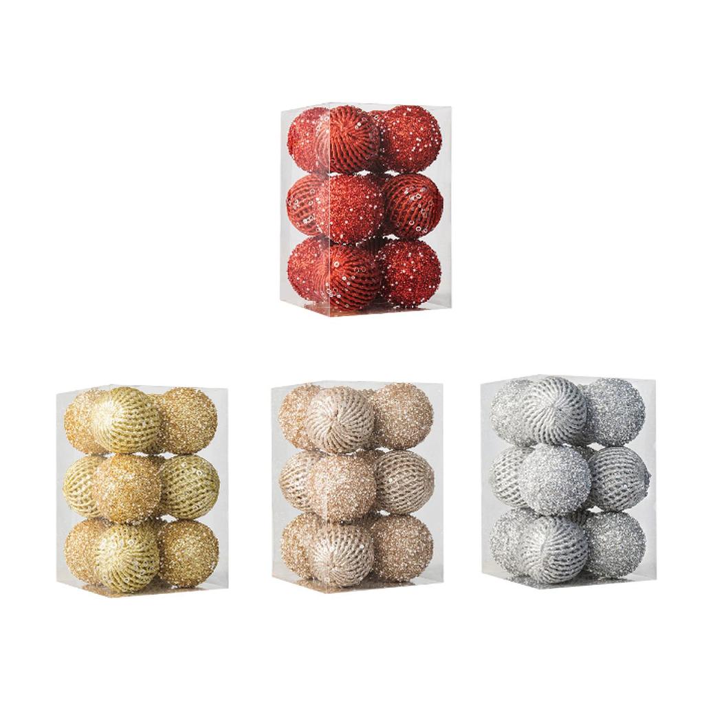 12Pcs Christmas Ball Decoration Decorative for Farmhouse Cabinet Living Room