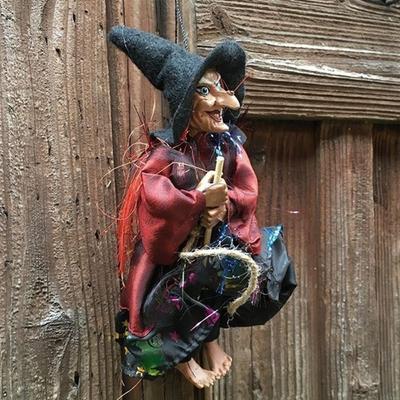 Patio Random Color Horror Hanging Halloween Witch Ornament Figurine Decoration Pendant
