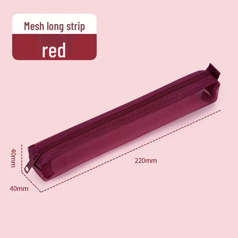 

Мини сетчатый пенал в ретро-цвете - Портативная сумка на молнии для студентов и экзаменов 22*4*4 cm