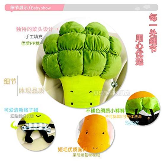 [Qingyun LEE] Food Vegetable Body Pillow, Vegetable Plush Cushion, Vegetable Cushion Figurine, Gift, Broccoli