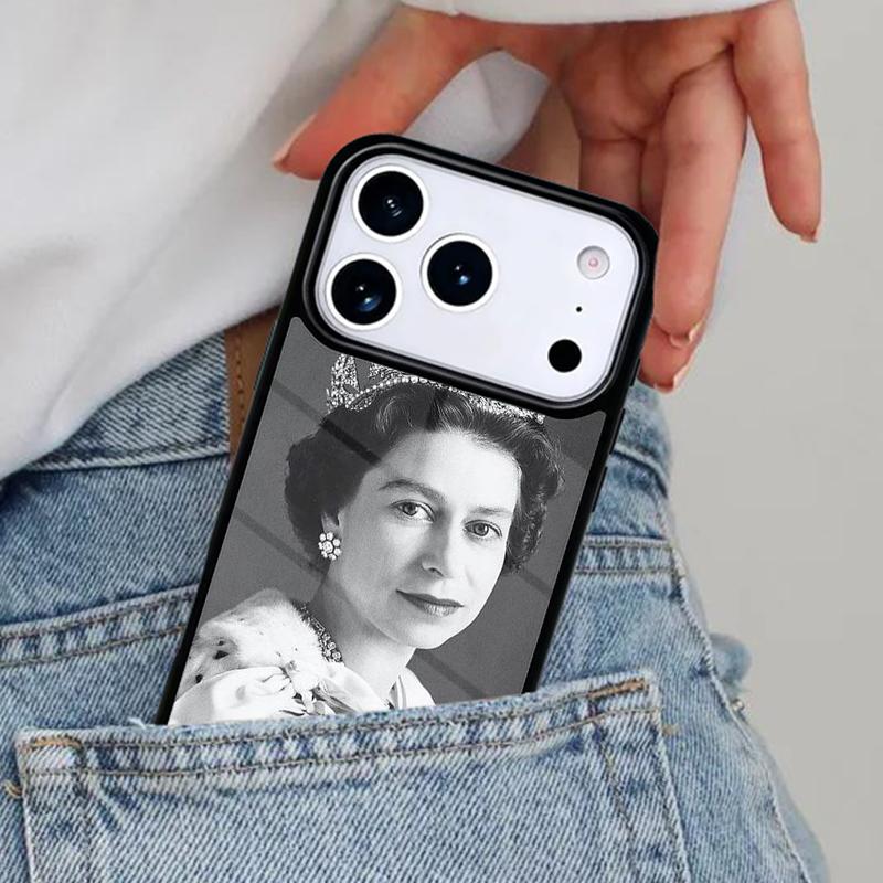 England Queen Elizabeth II Phone Case for iPhone 16e 15 14 13 12 17 Pro Max Plus Air 17pro Cover Coque