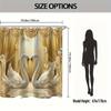 1/4 Stück Badezimmer Duschvorhang Set Golden 3D Schwan Druck Badezimmer Vorhang Mit 12 Haken Rutschfeste Teppiche WC-Deckel Matte Badezimmer Trennwand