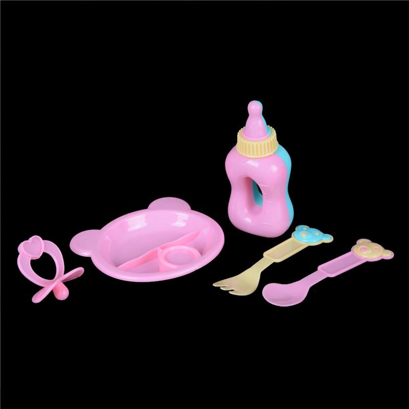 5Pcs Puppe Geschirr Für 43Cm Baby Born Zapf Puppe Zubehör Kinder Pretend Spielen Geschenk