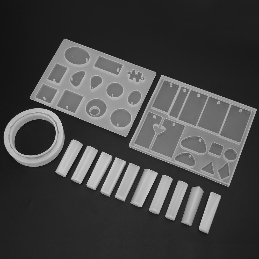 213pcs Reusable Silicone Jewelry Mould Elastic Silicone Casting Mould Polymer Clay Crafting