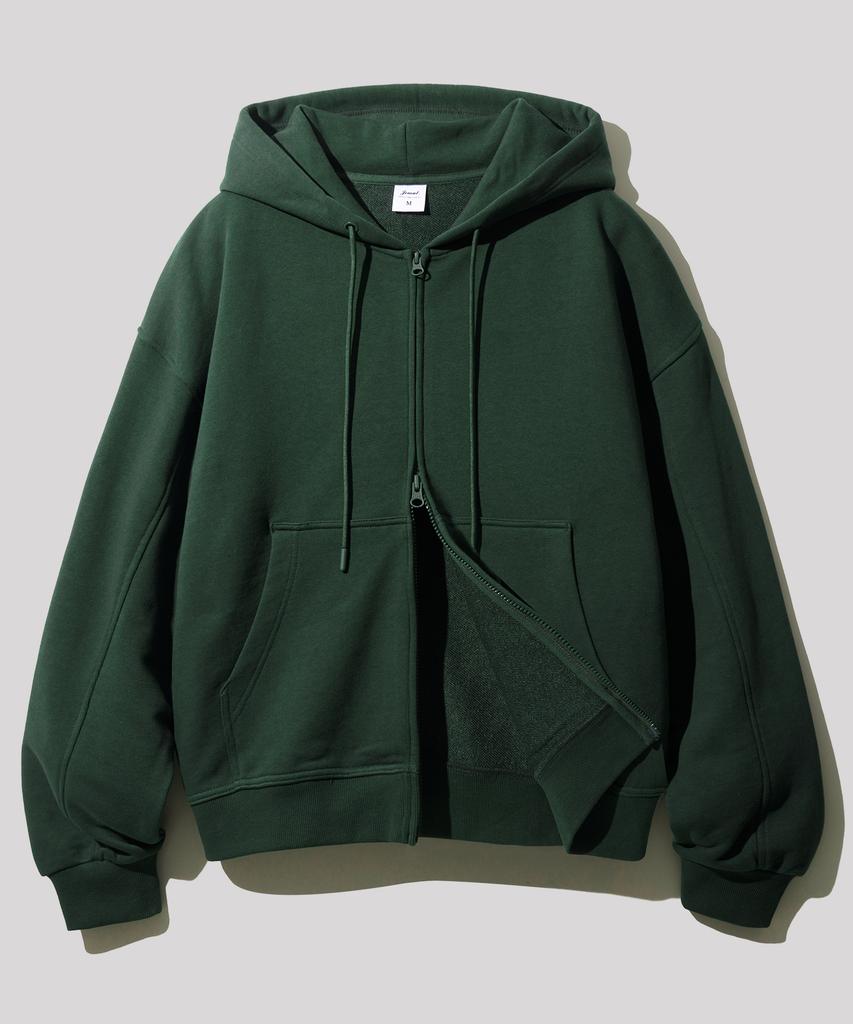 Jemut Heaven Two-Way Terry Zip-Up Hoodie (8 Types) Dark Green Kjhd2523