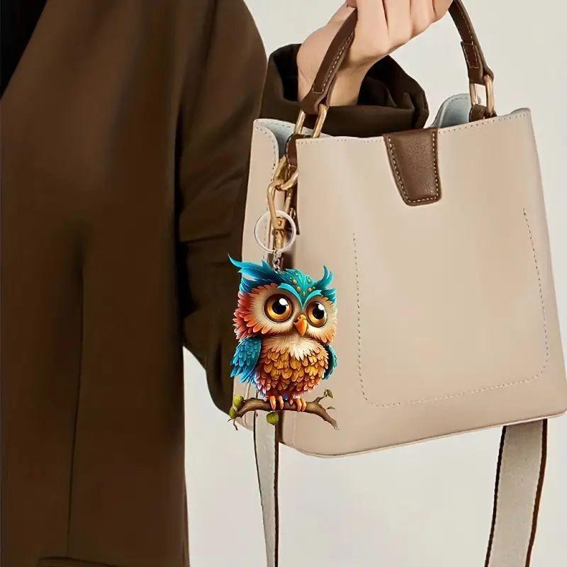 Acrylic Delightful Owl Car Pendant Fun Cartoon Style Ideal For Vehicle Decoration