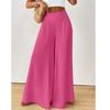 Women's Fashion Solid Color Medium Waist Large Leg Wide Leg Pants Long Pants