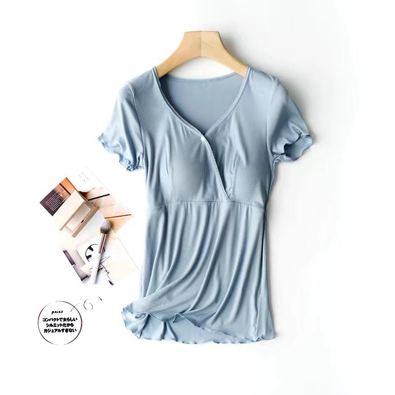 Maternity Short-Sleeve Pajama Set for Nursing and Postpartum Care
