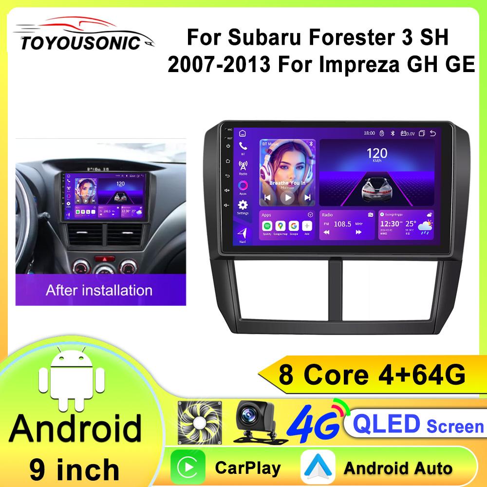 Radio Auto Android 13 Carplay Pentru Subaru Forester 3 SH 2007-2013 Pentru Impreza GH GE Player Multimedia 2 Din Unitate Principală Stereo