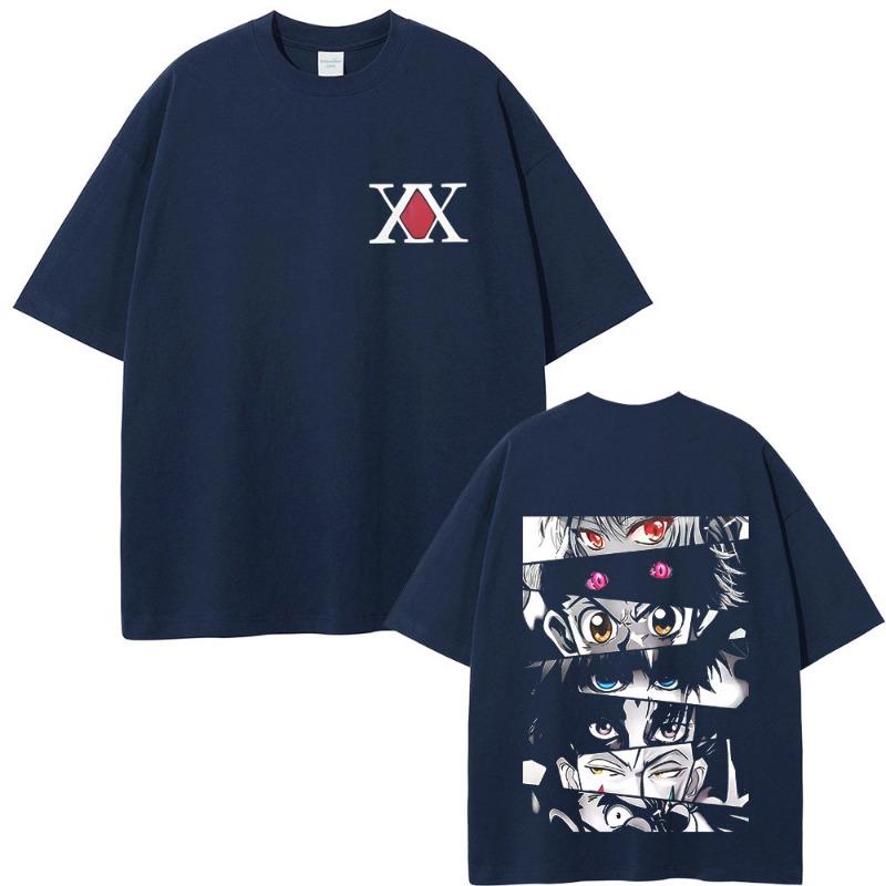 Anime Hunter X Hunter Eyes Graphic T-shirt Men Women Soft Cotton T Shirts Male Fashion Manga Oversized Streetwear