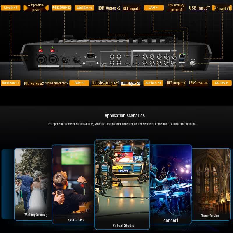 AVMATRIX SHARK S8X 8-Channel A/V Production Switcher