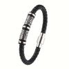 Vintage Viking Style Engraved PU Leather Bracelet Men's Wristband Accessory