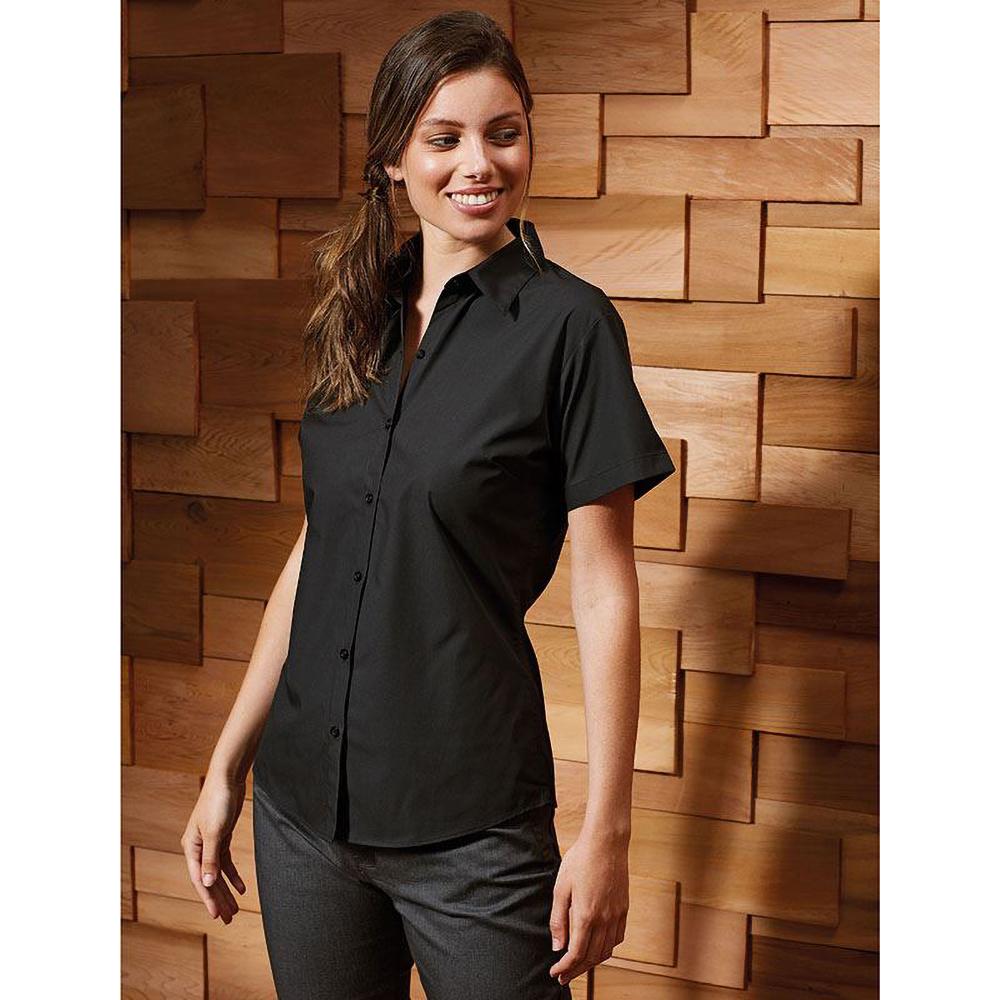 Premier Womens/Ladies Supreme Heavy Poplin Short Sleeve Work Shirt