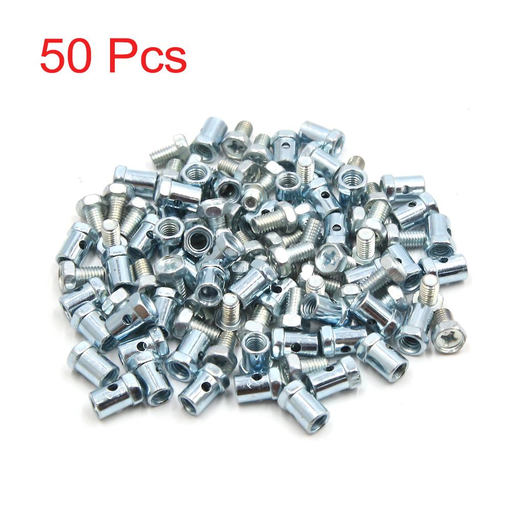10/20/25/30/40/50/70/100pcs 5mm Thread Dia 15 x 8mm Brake Cable Wire Solderless Nipple Screw Silver Screw For Motorcycle