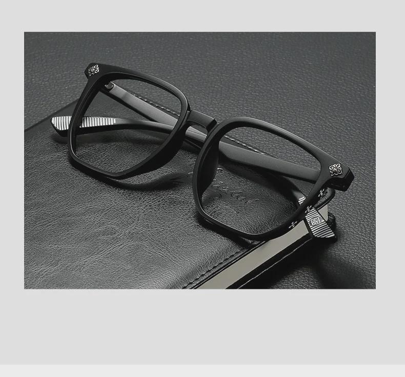 Stylish Black Frame Anti-Blue Light Glasses: Large Frame for a Slimming Look - Unisex, Trendy Myopia Glasses