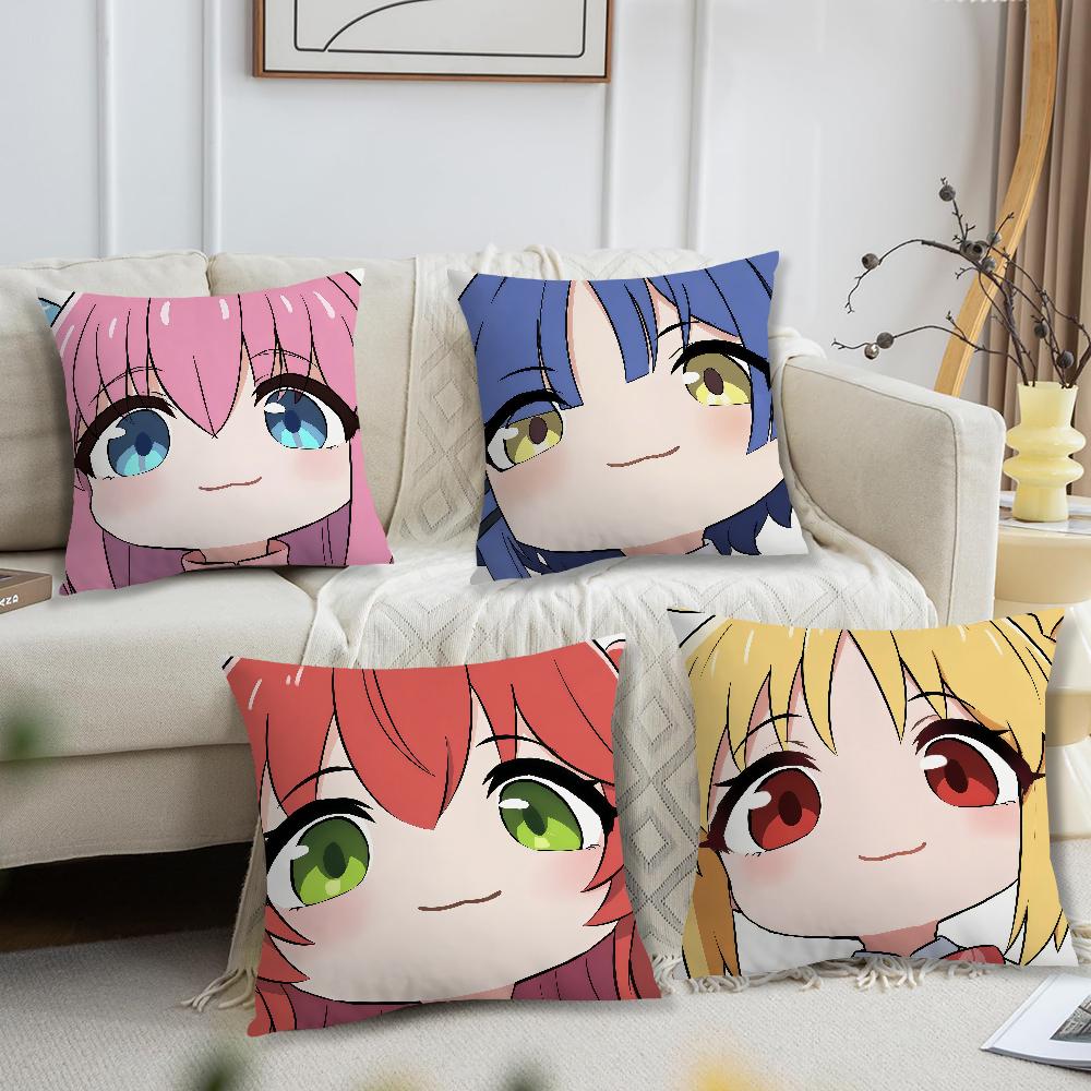 anime b-Bocchi the Rock chibi girl cushion cover Comfortable soft Pillow Case for Sofa Living Room Home Decor Protective Covers