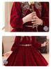 Korean Silver Fox Velvet 410g Girls' Formal Princess Dress - Autumn/Winter New Year's Gown