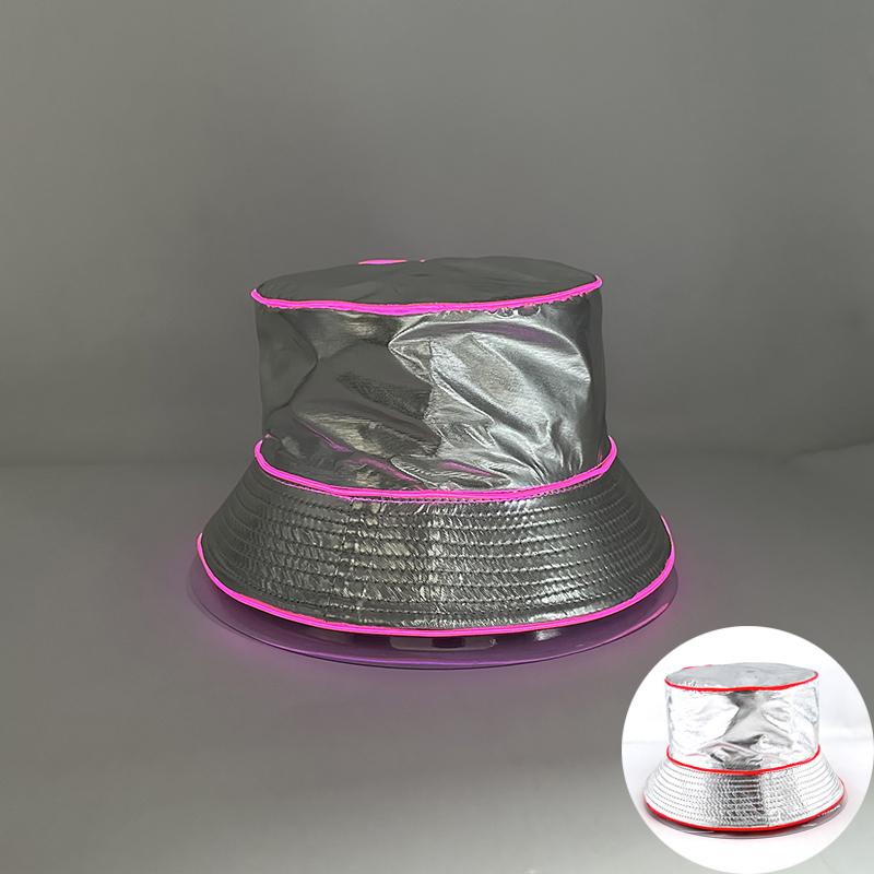 Luminous Neon LED Solid Color Bucket Hats Men Women Hip Hop Panama Fisherman Cap Summer Outdoor Casual Party Novelties