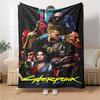 Cyberpunk 2077 Theme Printed Blanket - Perfect for Couch, Bed, Travel & Outdoor Use | Machine Washable, Cozy & Durable.