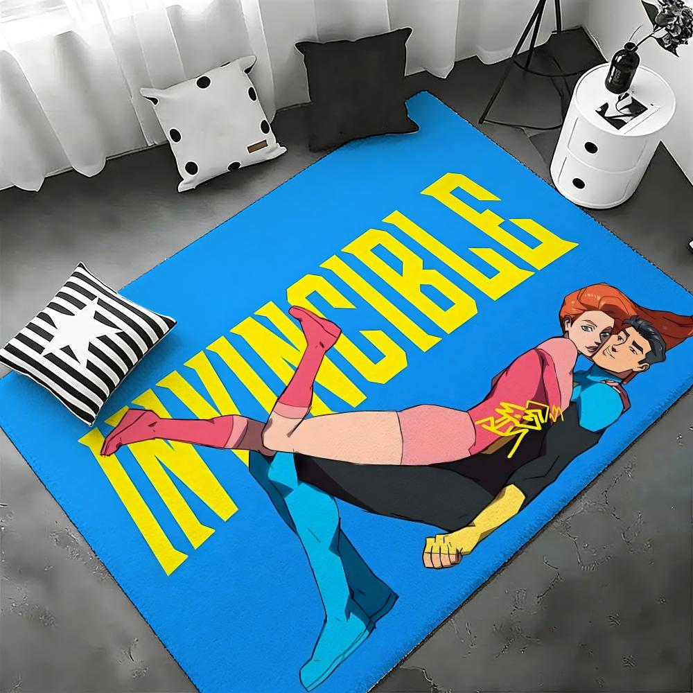 Tappetino da Pavimento Anime I-Invincible Camera da Letto Soggiorno Tappetino per Porta in Flanella Antiscivolo Decorazione per la Casa