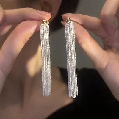 BF CLUB 925 Silver Earrings For Women Trendy Long Tassel Allergy Free Party Christmas Gift Jewelry