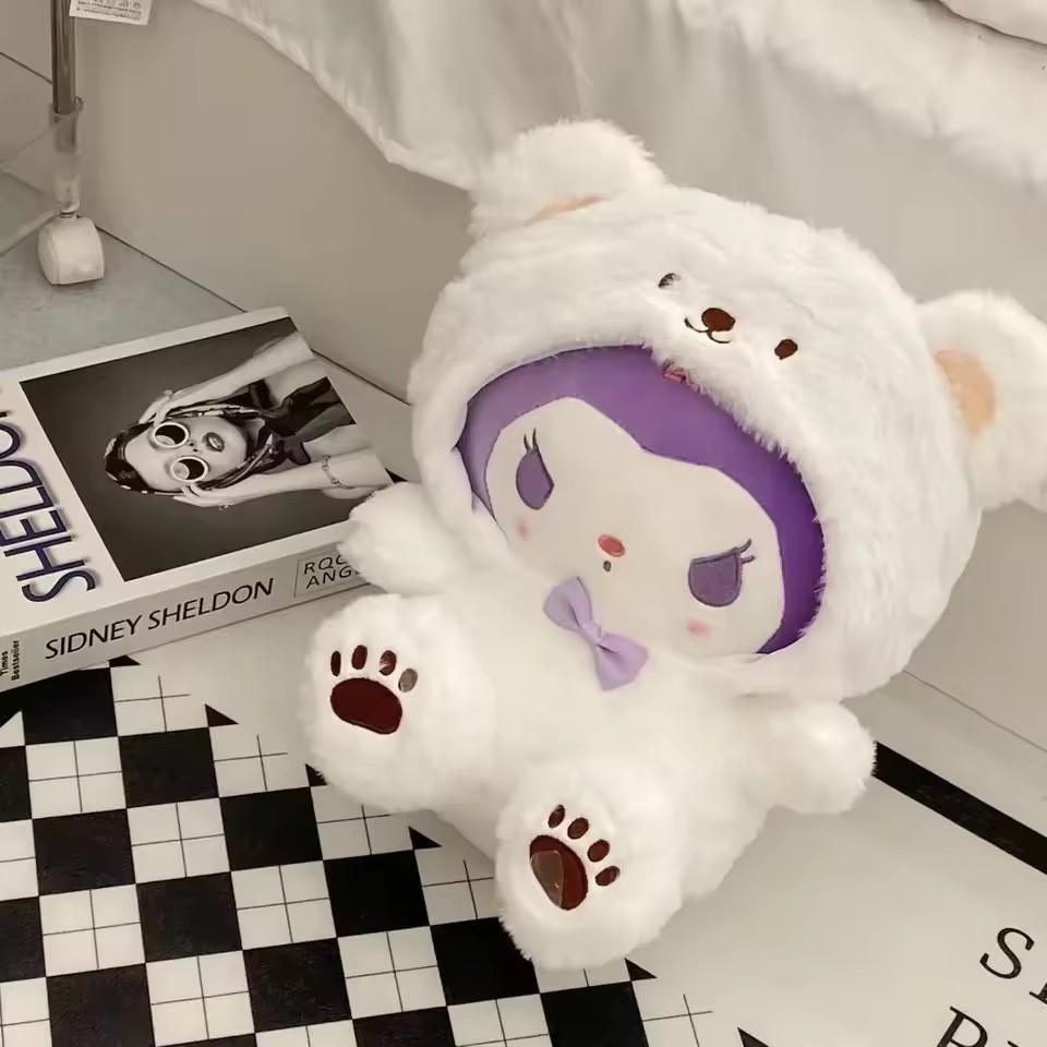 25cm Sanrio  Kuromi Mymelody Cinnamorol Kawaii Anime Plush Toys Soft Stuffed Doll Plushie Pillow Xmas Gift Decor