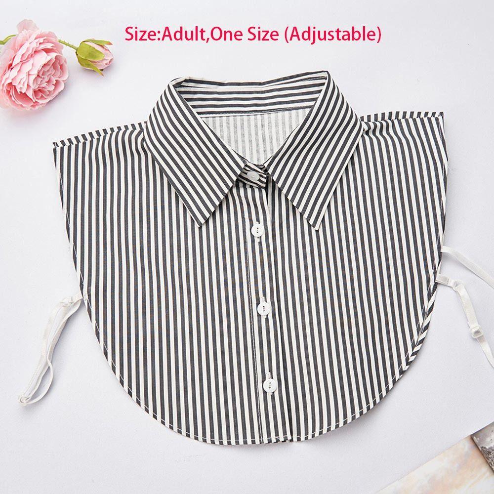Detachable Front Tie Vintage False Blouse Collar Fashion Stripes Fake Collar  for Women