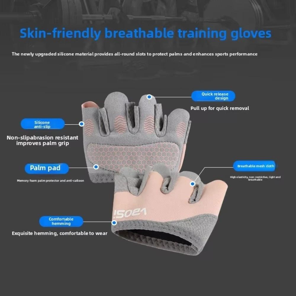 Breathable Anti-callus Gloves Lightweight Sports Fitness Gloves Half-finger Gloves Female Male