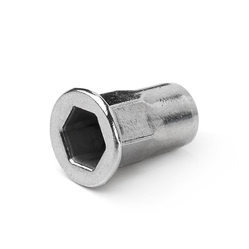 304 Stainless Steel Flat Head Hex Rivet Nut M3-M8 M3 x 9.75 (Plate thickness 0.3-1.8mm)