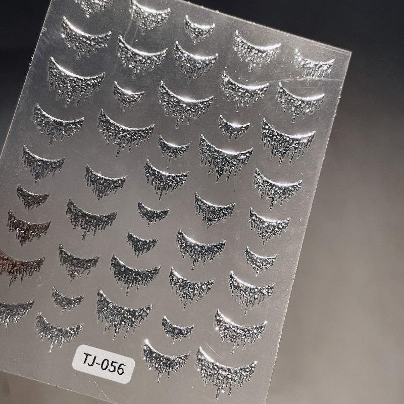 Bronzefarbene französische Nagelaufkleber Schmuck mit Klebstoff Laserblitz Quaste Französische Nagelaufkleber