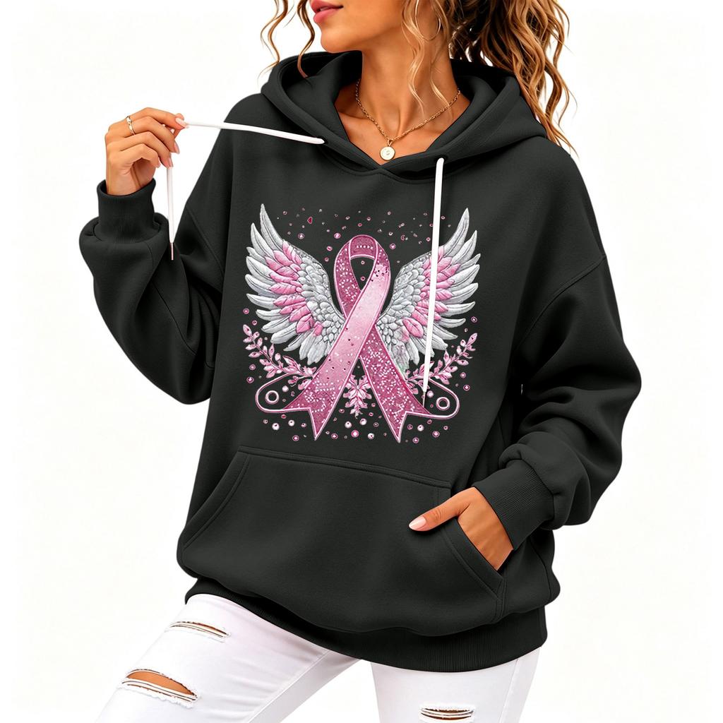 Women's Fashion Hoodie Loose Fit Printed Casual Sweatshirt Top