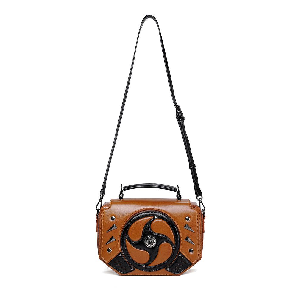 Women's Bag, European and American Punk Color-blocking and Patchwork Women's Single-shoulder Crossbody Bag Accessory