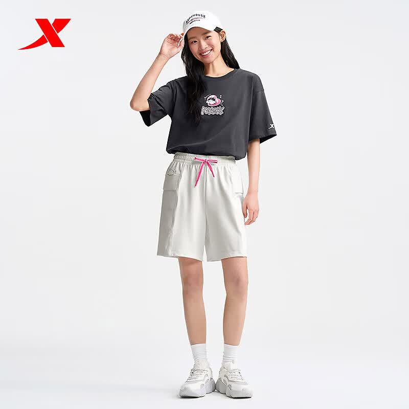 XTEP Women's Knit Mid-Length Running Shorts
