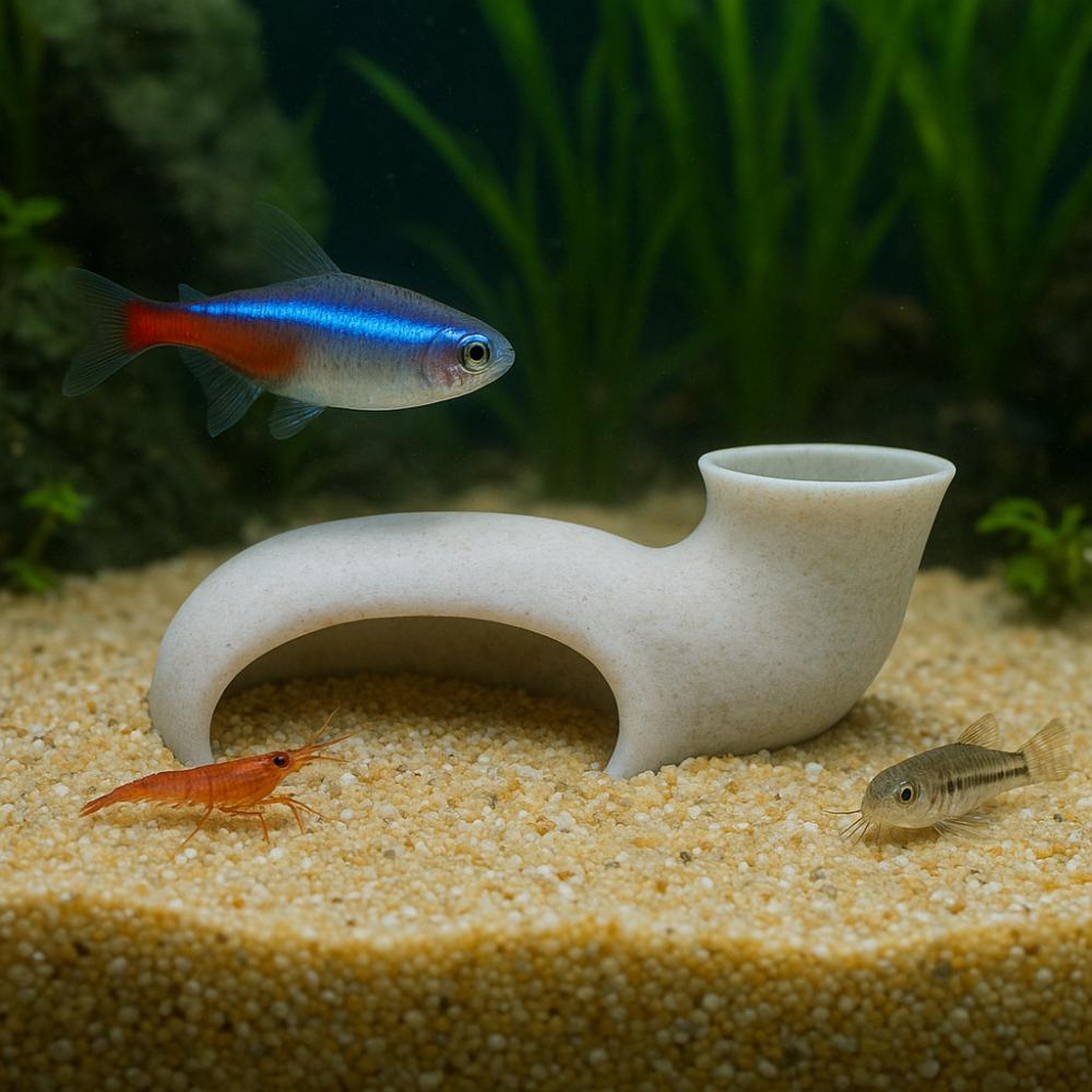 

Plastic Fish Shrimp Hide Caves 3D Printing Betta Shrimp Tunnel Fish Tank белый