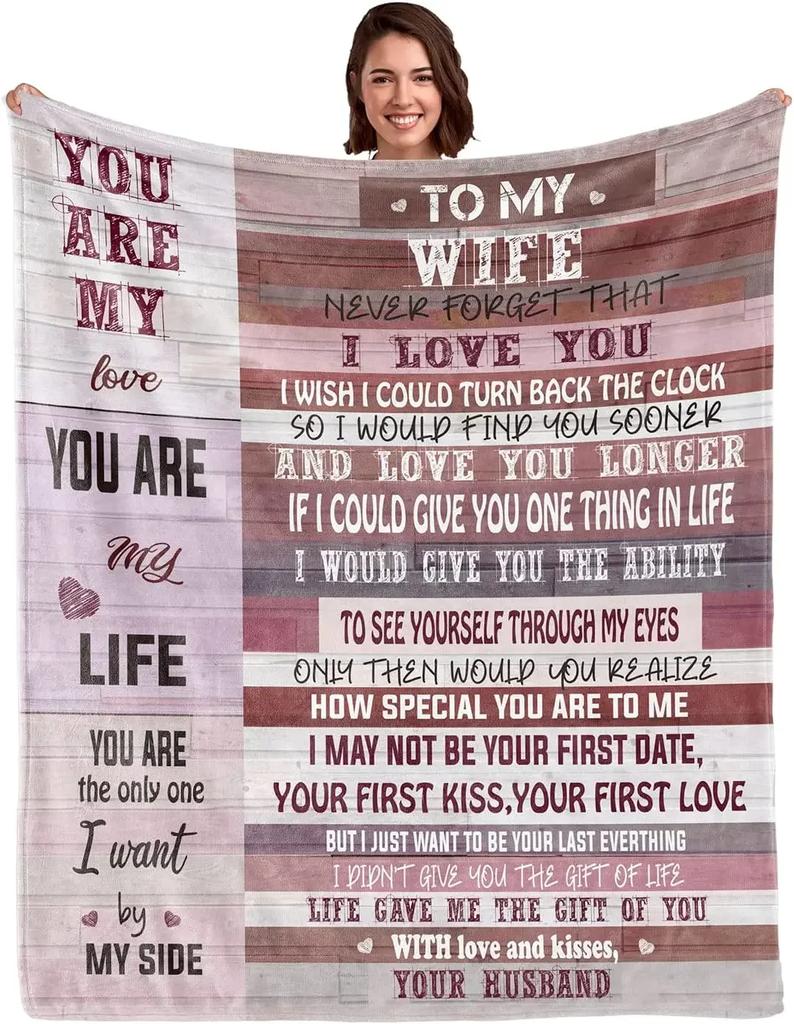 To My Wife Blanket from Husband Birthday Gifts for Wife Romantic Gifts for Her Husband to Wife Blanket Wife Birthday Gift Ideas