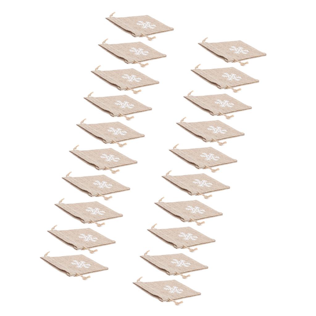 20pcs Burlap Bags Burlap Gift Bags Snowflake Burlap Pouches with Drawstring for Crafts Candy Party F