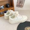 B-9108 Thick-soled Little White Shoes Women's Shoes 2024 New Autumn Niche Ins Trendy Shoes Versatile Flat-soled Leather Board Shoes