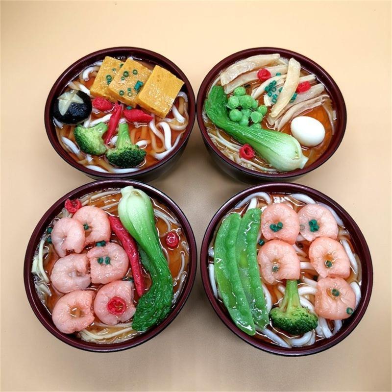 Simulation Food Model Noodles Rice Bowl Mold Window Decoration Photography Props Unique Early Education Puzzle Decor