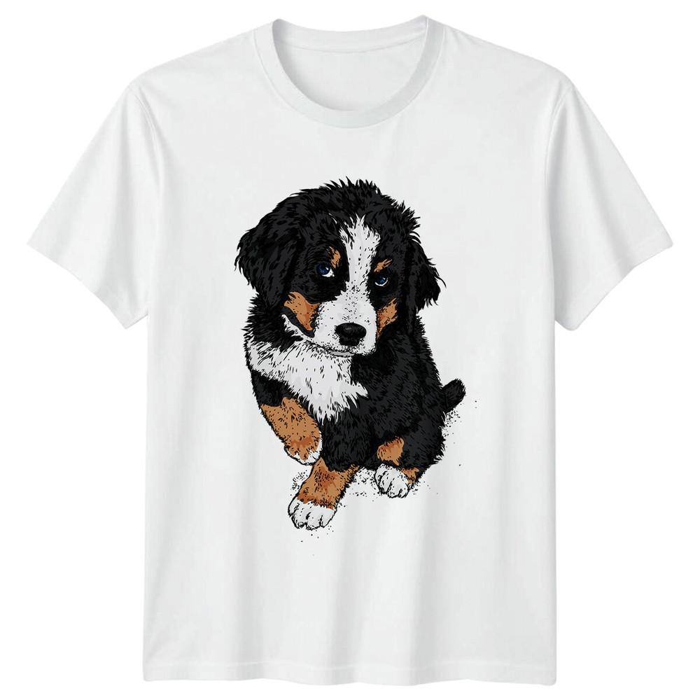 Bernese Mountain Dog Puppy Animals Unisexs TShirt Ladies Tee Graphic Unisex S