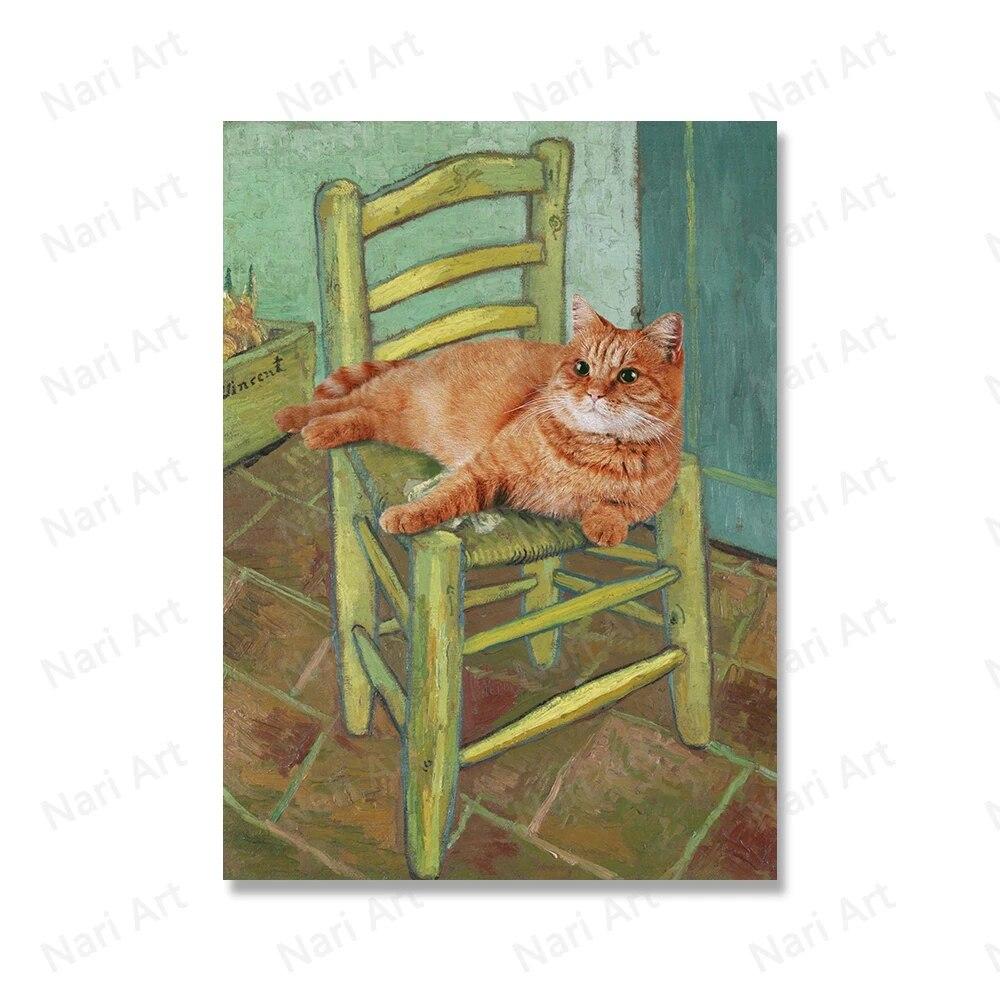 The World Is Ruled by Cats Wall Art Canvas Painting Funny Famous Moive Poster And Print The Great Wave Pictures For Living Room No Frame