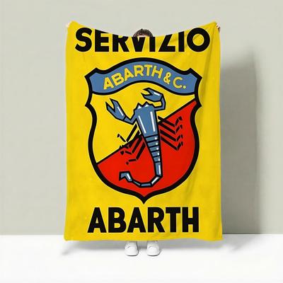Auto A-Abarth Throw Lightweight 240g Flannel Blanket Soft Skin-friendly for Summer Cooling